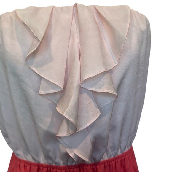Express Size 12 Two-Tone Pink Ruffled Strapless Dress - Picture 2 of 10